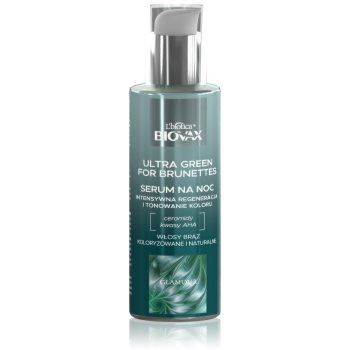 Biovax Glamour Ultra Green For Brunettes ser de noapte pentru regenerarea pielii cu efect de revitalizare pentru nuante de par castaniu