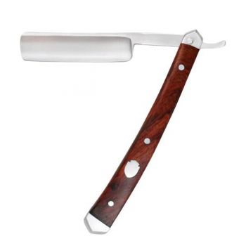 Brici Handmade Fixxia cu Lama din Otel Japonez si Maner din Lemn Maro cu Insertii Metalice