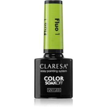 Claresa SoakOff UV/LED Color Fluo lac de unghii sub forma de gel