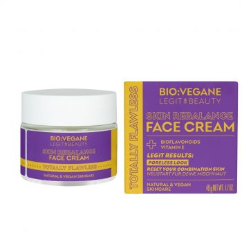 Crema de fata reechilibranta, Totally Flawless, Bio:Vegane Legit Beauty, 50 ml Crema de fata reechilibranta, Totally Flawless, Bio:Vegane Legit Beauty, 50 ml