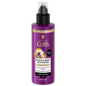 Ser Activator Cofeina si Peptide pentru Par Fragil - Schwarzkopf Gliss Scalp & Root Activator for Fragile and Weak Hair, 100 ml