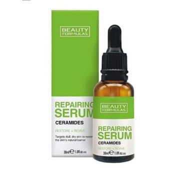 Ser reparator cu ceramide, Vegan, pentru refacerea si revitalizarea tenului, Beauty Formulas, 30 ml