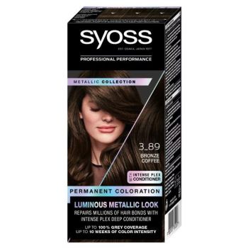 Vopsea de Par Permanenta - Syoss Professional Performance Matallic Collection Permanent Coloration, nuanta 3_89 Bronze Coffee