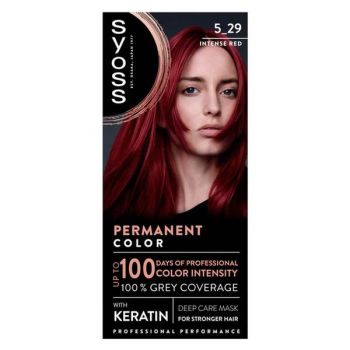 Vopsea de Par Permanenta - Syoss Professional Performance Permanent Color with Keratin, nuanta 5_29 Intense Red