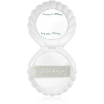 EcoTools Sea Gems Pearl Puff + Case oglinda cosmetica cu puf pentru pudră