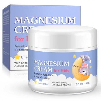 Crema cu Magneziu pentru Copii cu Unt de Shea, Aloe Vera si Galbenele, Calm, Relaxare si Somn Linistit, NOVA KISS  , 150 g