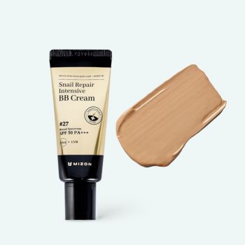 Crema de fata coloranta Mizon Snail Repair Intensive BB Cream SPF50+ PA+++, 50 ml (Culoare produse: 27 Sand Beige)