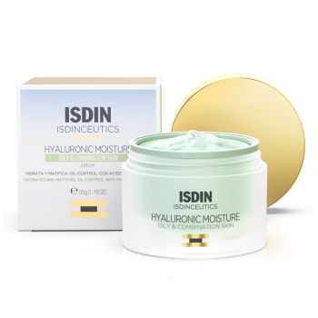 Crema hidratanta cu acid hialuronic pentru ten gras Isdinceutics, Isdin, 50 ml