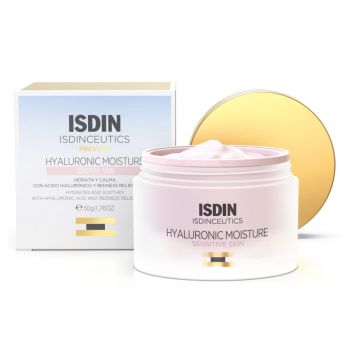 Crema hidratanta cu acid hialuronic pentru ten sensibil Isdinceutics, Isdin, 50 ml