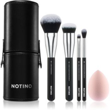 Notino Makeup Brushes Essential Professional Make-Up Brushes & Sponge Set set de pensule cu husă