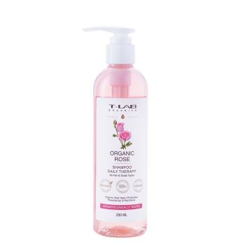 Sampon de par natural pentru imbunatatirea cresterii parului, T-LAB Organics, Organic Rose Daily Therapy, 250ml Sampon de par natural pentru imbunatatirea cresterii parului, T-LAB Organics, Organic Rose Daily Therapy, 250ml