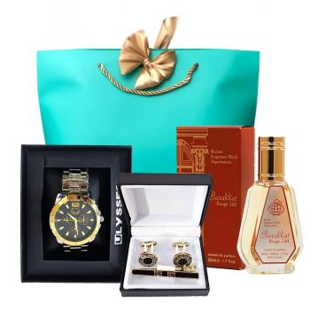 Set Bold and Cozy cu parfum arabesc, ceas si butoni