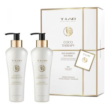 Set cadou T-LAB Professional Coco Therapy Duo, Sampon, 300 ml + Masca, 300 ml