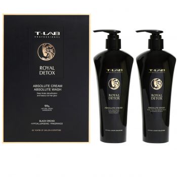Set cadou T-LAB Professional Royal Detox Absolute, Crema de corp 300 ml + Gel de dus, 300 ml
