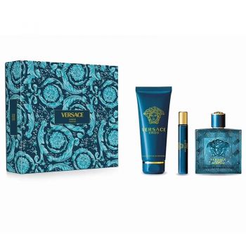 Set cadou Versace Eros Parfum, 100 ml + Gel de dus 100 ml + mini Parfum 10 ml