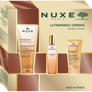 Set Nuxe: Prodigieux Le Parfum Eau de Parfum pentru Femei 30 ml + Ulei de Dus Prodigieux pentru Corp, 100 ml + Lapte de corp, 30 ml