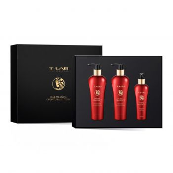 Set T-LAB Professional Total Protect Ritual Sampon, 300 ml, Masca, 300 ml, Tonic scalp si par, 150 ml