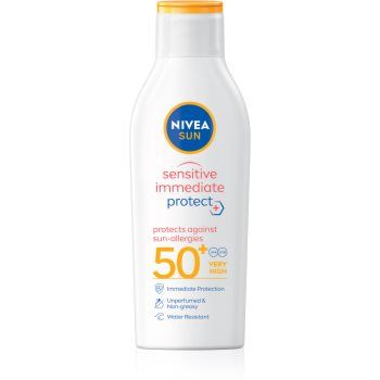 NIVEA SUN Sensitive Immediate lotiune de plaja pentru pielea sensibila SPF 50+