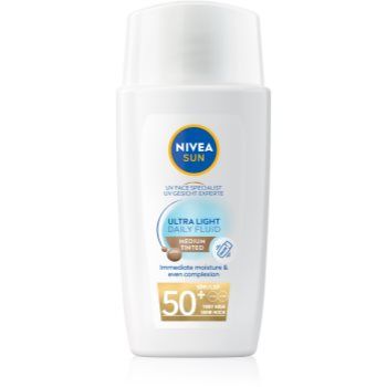 NIVEA SUN Ultra Light Fluid nuantator cu textura usoara SPF 50+ NIVEA SUN Ultra Light Fluid nuantator cu textura usoara SPF 50+