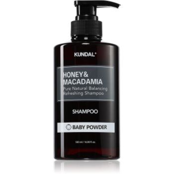KUNDAL Honey & Macadamia Baby Powder sampon natural pentru păr uscat și deteriorat