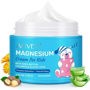 Crema Magneziu Copii cu Unt de Shea, Aloe Vera si Galbenele, Calm si Somn Linistit, 120 g