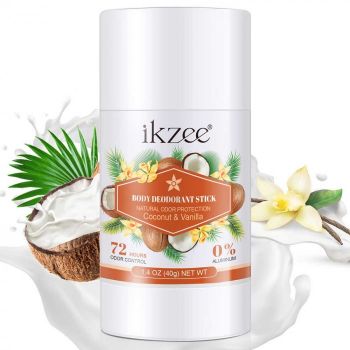 Deodorant Stick fara aluminiu cu Cocos si Vanilie 72h Protectie, Unisex, 40 g
