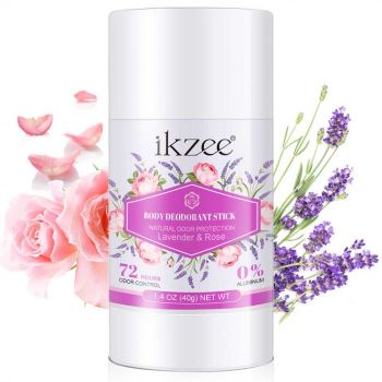 Deodorant Stick fara aluminiu cu Lavanda si Trandafir 72h Protectie, Unisex, 40 g