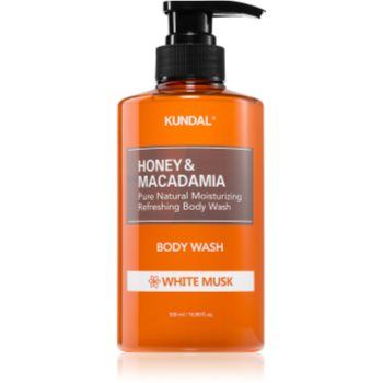 KUNDAL Honey & Macadamia White Musk gel de duș mătăsos cu efect de hidratare