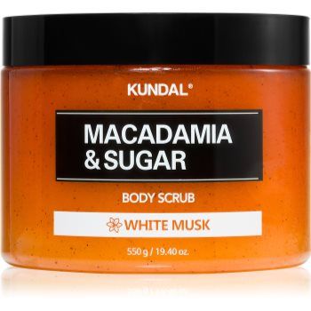 KUNDAL Macadamia & Sugar White Musk exfoliant din zahar unt de shea