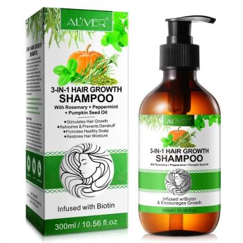Sampon 3 in 1 cu Ulei de Rozmarin, Menta, Dovleac pentru Cresterea Parului, 300 ml