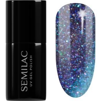Semilac UV Hybrid Galaxy Flash unghii cu gel folosind UV / lampă cu LED