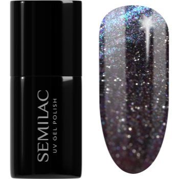 Semilac UV Hybrid Galaxy Flash unghii cu gel folosind UV / lampă cu LED