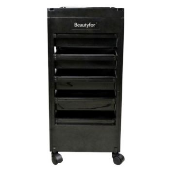 Carucior Cosmetica T-048A, Negru - Beautyfor Hairdresser Salon Trolley, T-048A, Black, 1 buc