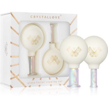 Crystallove Glass Facial Cupping Set set de instrumente pentru masaj pentru fata, gat si piept