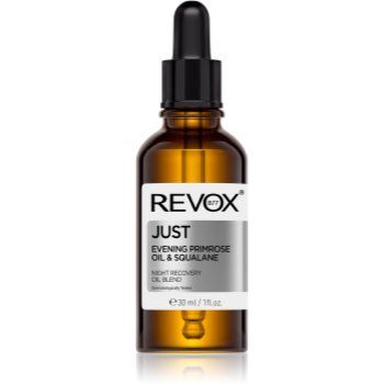 Revox B77 JUST Evening Primrose Oil & Squalane ulei regenerator pentru noapte reface bariera protectoare a pielii