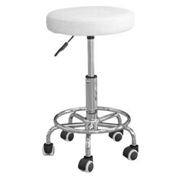 Scaun cu Roti pentru Salon FM004-3, Alb - Beautyfor Master Chair, FM004-3, White, 1 buc