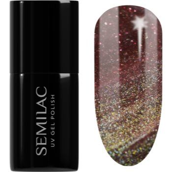 Semilac UV Hybrid Galaxy Flash unghii cu gel folosind UV / lampă cu LED