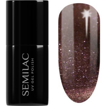 Semilac UV Hybrid Galaxy Flash unghii cu gel folosind UV / lampă cu LED