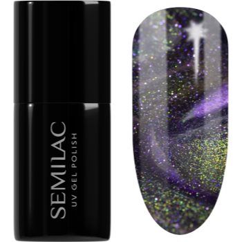 Semilac UV Hybrid Galaxy Flash unghii cu gel folosind UV / lampă cu LED