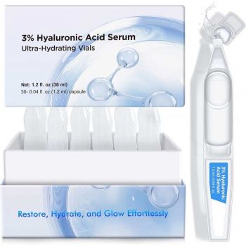 Set 30 Fiole Premium Anti-Imbatranire cu 3% Acid Hialuronic Pur, Ultra Hidratante, NOVA KISS   30 x 1.2 ml