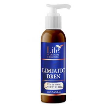 Ulei de Masaj Anticelulitic - Bionovativ Life Limfatic Dren, 200 ml, cu pompita