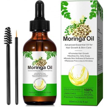 Ulei premium de Moringa 100% Natural pentru Cresterea Parului si Ingrijirea Tenului, NOVA KISS  , 60 ml