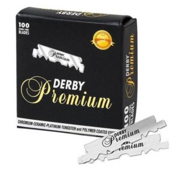 Lame de ras Derby Premium, Single Edge, pentru aparat barbierit, 100 buc