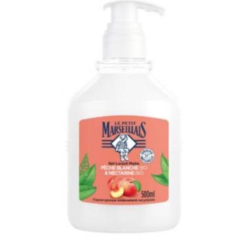 Sapun lichid Le Petit Marseillais – Gel de spălare pentru mâini cu piersică albă & nectarină organică (500 ml, flacon cu pompiță), 500 ml Sapun lichid Le Petit Marseillais – Gel de spălare pentru mâini cu piersică albă & nectarină organică (500 ml, flacon cu pompiță), 500 ml