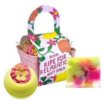 Set cadou 2 produse 1 x bila de baie 160 g, 1 x sapun solid 100 g, Ripe for Relaxation Punnet Bomb Cosmetics