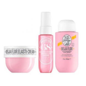 Set de ingrijire Sol De Janeiro, Beija Flor Jet Set, 3 bucati, crema 50 ml, spray 30 ml, gel dus 90 ml