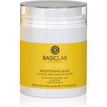 BasicLab Dermocosmetics Complementis mască iluminatoare pentru ten mat și neuniform