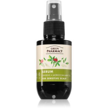 Green Pharmacy Ginseng & Morrocan mint oil Serum ser pentru par sensibil