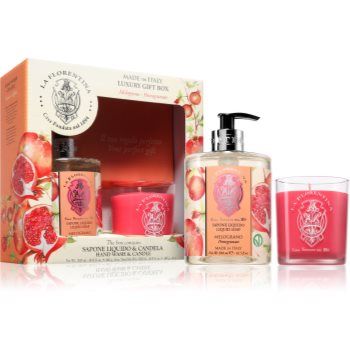 La Florentina Pomegranate Hand Wash and Candle set cadou