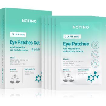 Notino Clarifying Brightening Bio-Cellulose Eye Patches Set with Niacinamide and Centella Asiatica masca iluminatoare zona ochilor